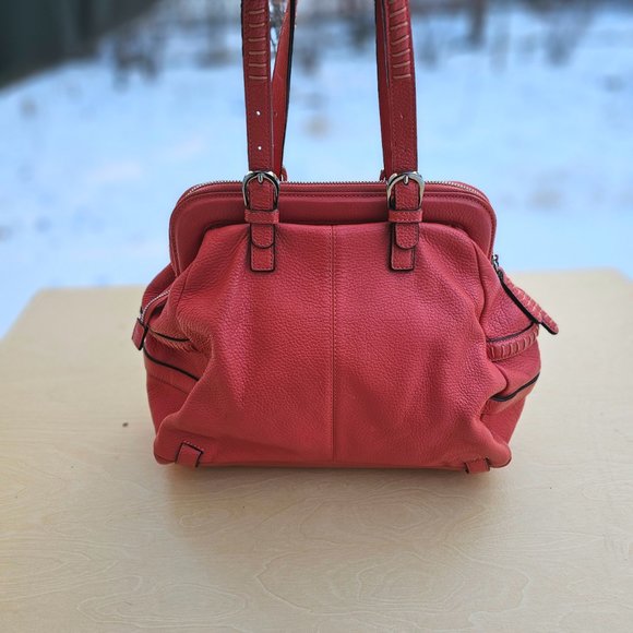 Cromia Womens Pink Pebble Leather Shoulder Bag, Made in Italy, Pre-owned - Picture 4 of 16